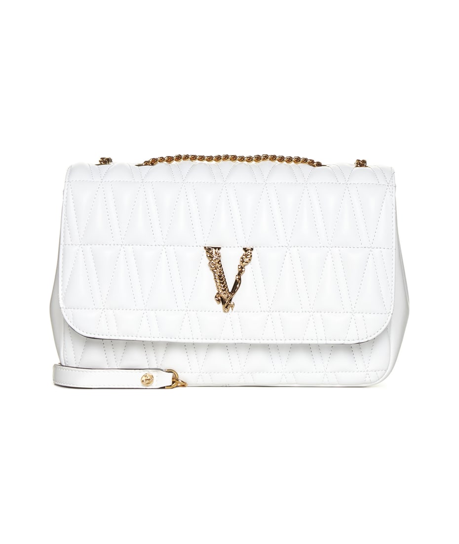 Best price on the market at italist, Versace Versace Handbag Virtus Versace  Leather Bag With V Monogram