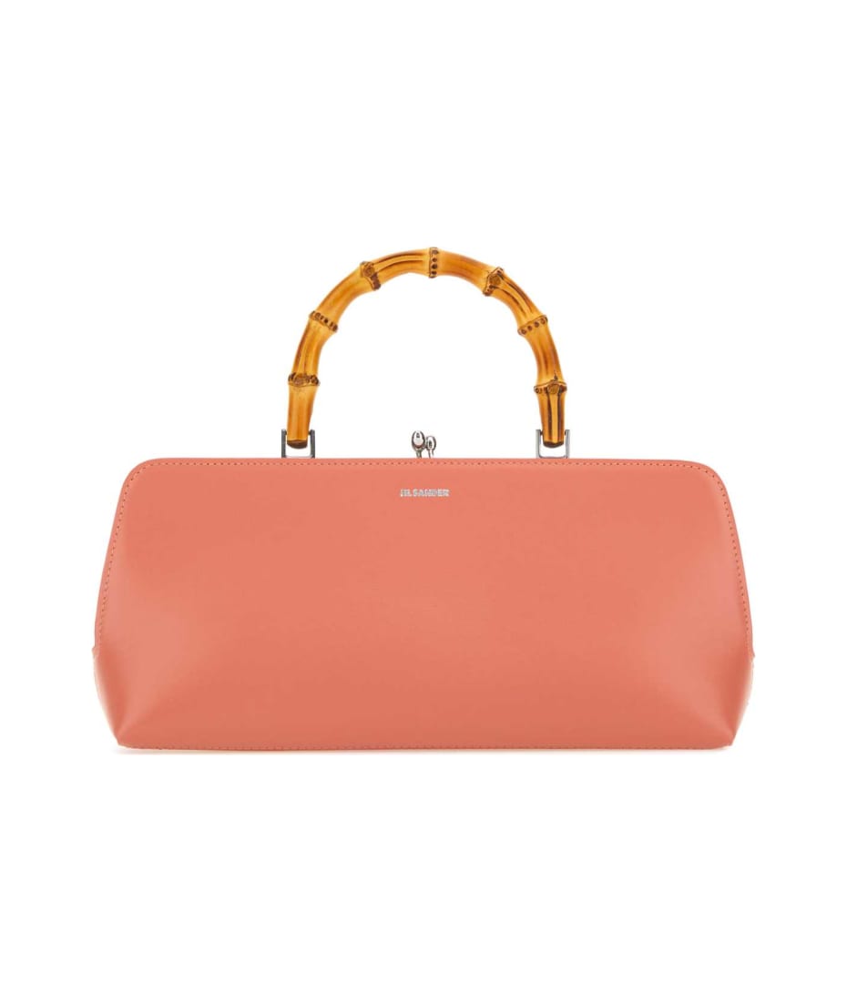 トートバッグ JIL SANDER Salmon Leather Small Goji Bamboo Handbag Jil Sander Salmon Leather Small Goji Bamboo Handbag