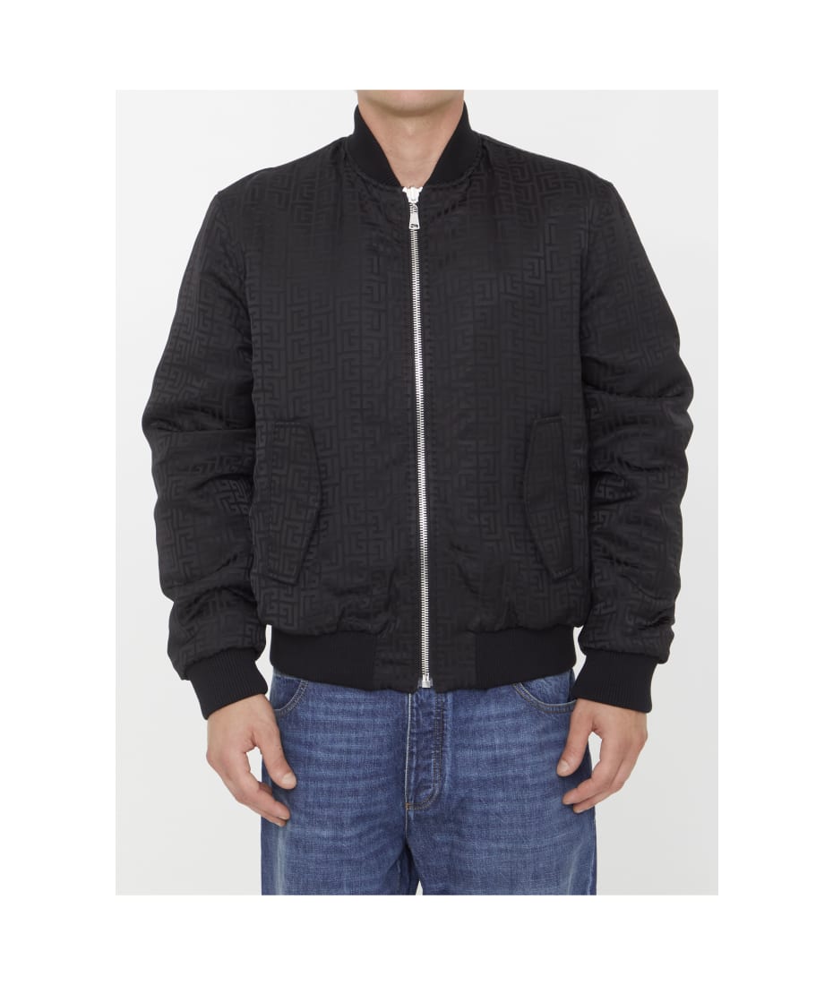 Blazers Balmain - Monogram reversible bomber jacket - BH1TF064MB67GFE