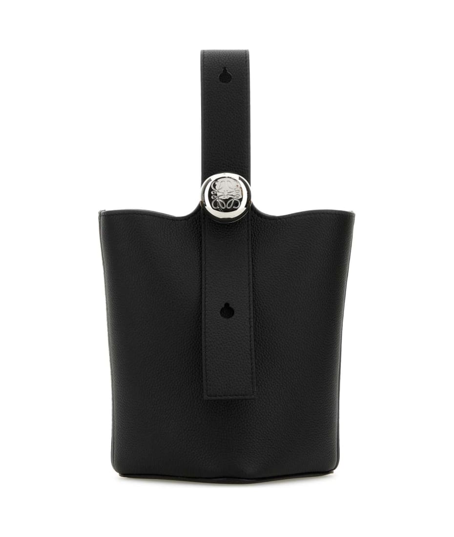 【関税&送料込】Loewe Black Leather Mini Pebble Bucket Bag Pebble Mini leather bucket bag in black - Loewe | Mytheresa