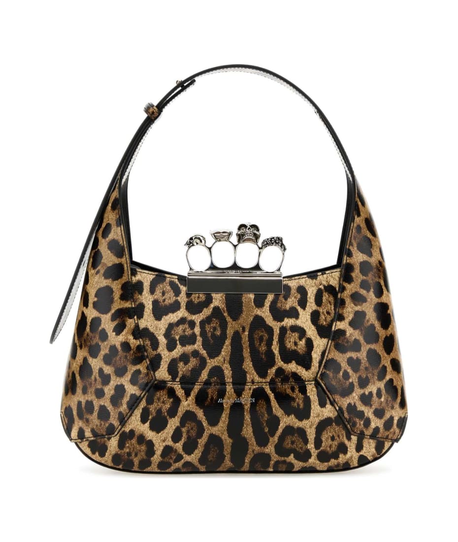 ショルダーバッグ・ポシェット ALEXANDER MCQUEEN PRINTED THE JEWELLED HOBO SHOULDER BAG Alexander McQueen Printed Leather The Jewelled Hobo Shoulder