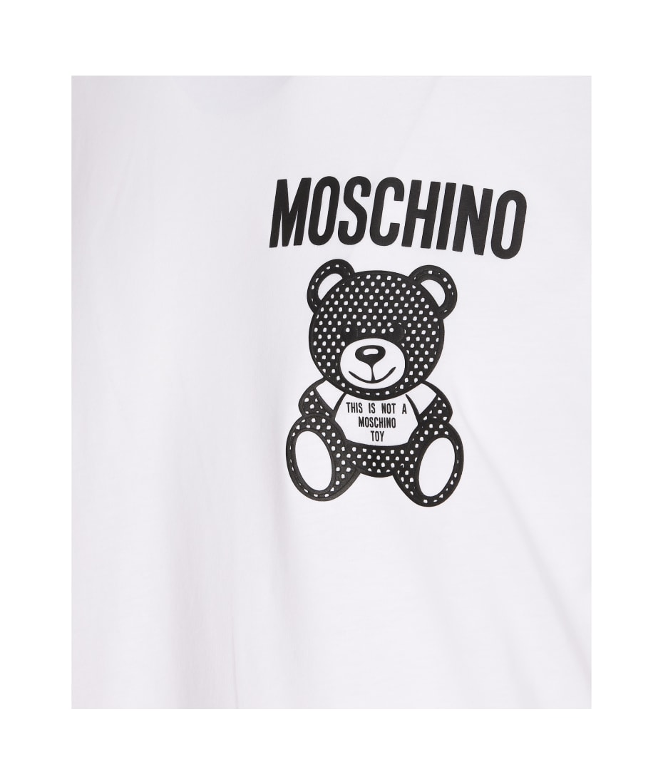 【関税込み】Moschino ベージュ Teddy Mesh Tシャツ Moschino SMALL TEDDY MESH JERSEY T-SHIRT | REVERSIBLE