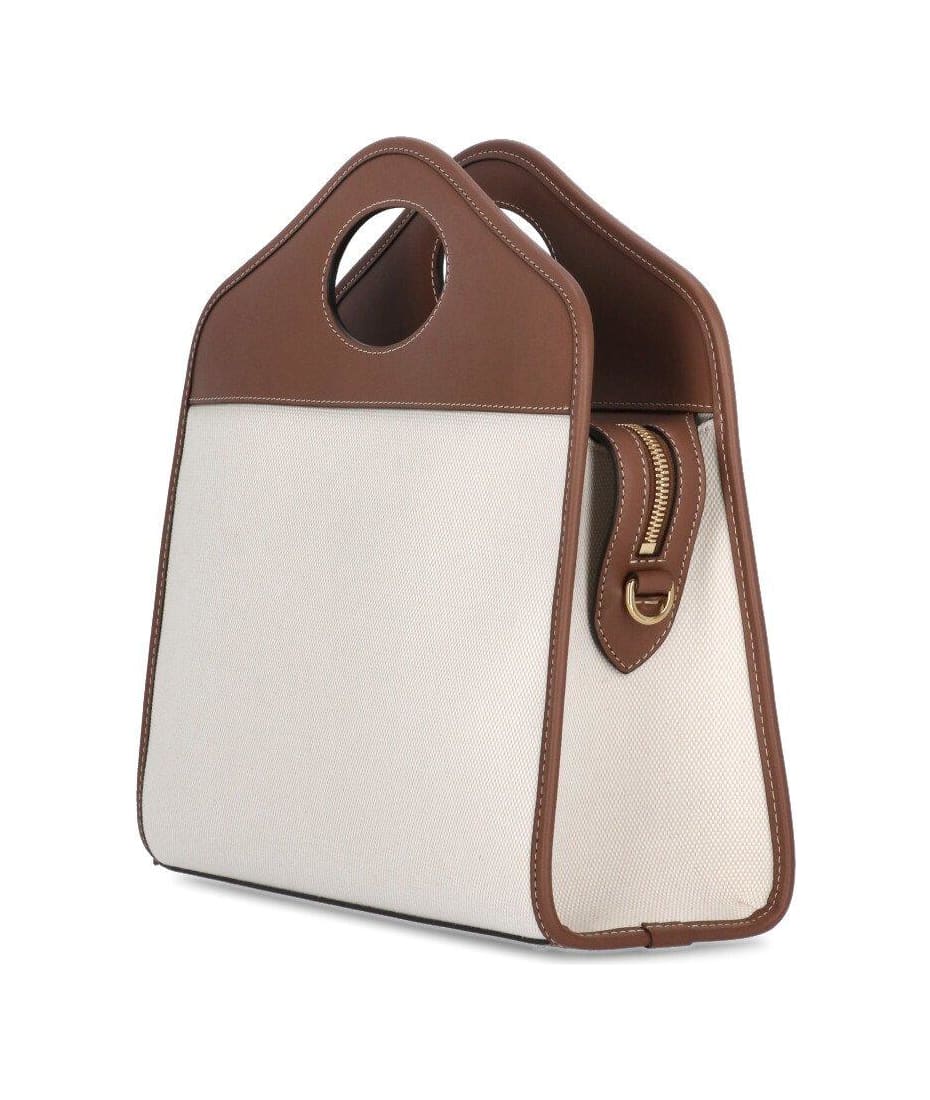 Burberry, Bags, Burberry White Leather Natural Raffia Mini Pocket Bag