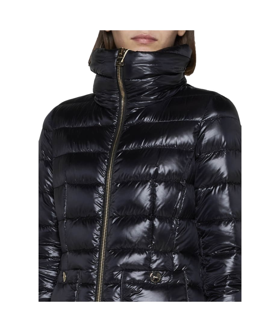 ◆Herno 最新作◆Maria ダウンジャケット/Black◆ Herno Woman's Maria Black Quilted Nylon Long Down Jacket