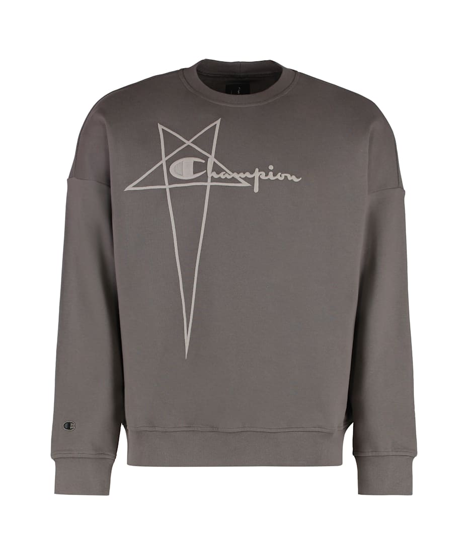 【送料&関税込】Rick Owens X Champion - Cotton Crew-neck Swe Rick Owens X Champion - Cotton Crew-neck Sweatshirt