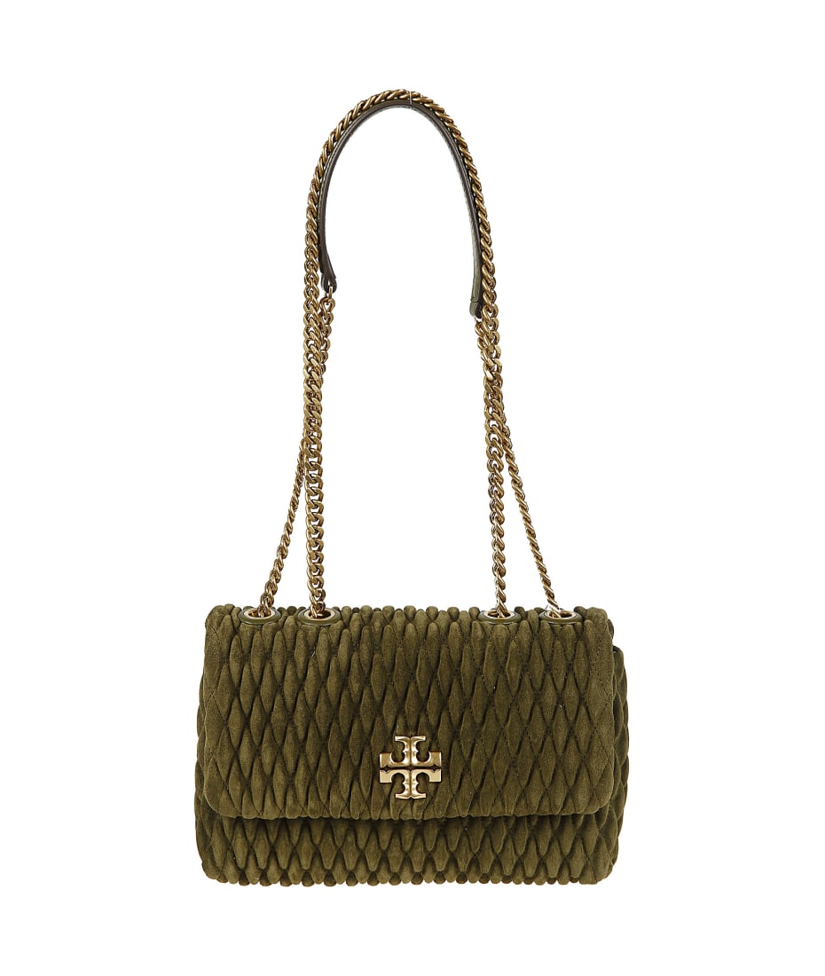 Tory Burch Kira Suede Ruched Small Convertible Shoulder Bag | italist,  ALWAYS LIKE A SALE