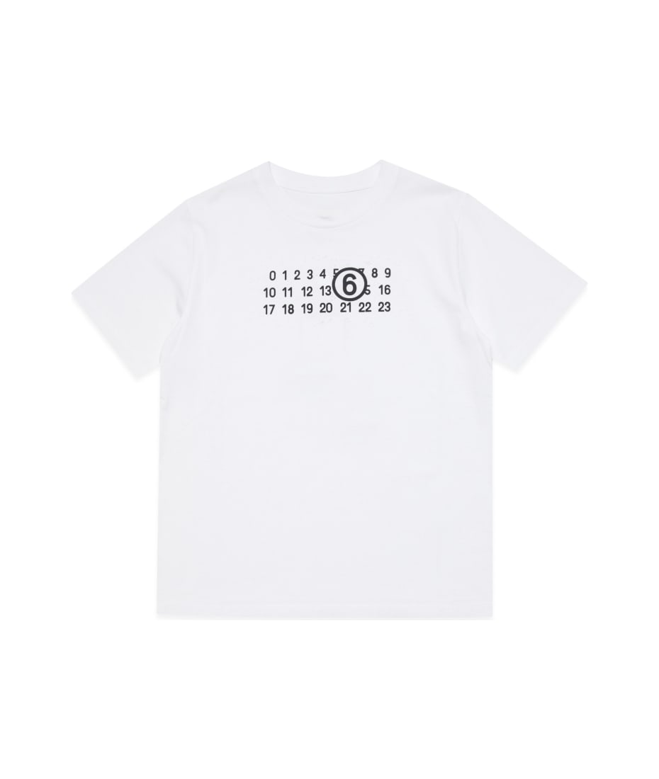 MM6 Maison Margiela Mm6t83u T-shirt Maison Margiela Torn T-shirt Branded  With Numeric Logo | italist, ALWAYS LIKE A SALE