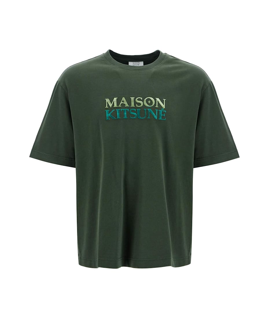 【Maison Kitsune】GRADIENT OVERSIZE TEE SHI◆NM00116KJ0119 Maison Kitsuné Oversized T-shirt With Gradient Logo
