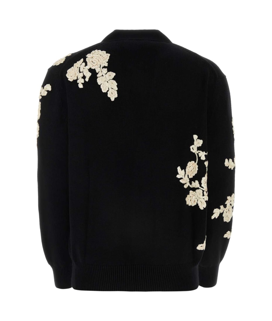 Alexander McQueen Black Cotton Cardigan - BLACKIVORY