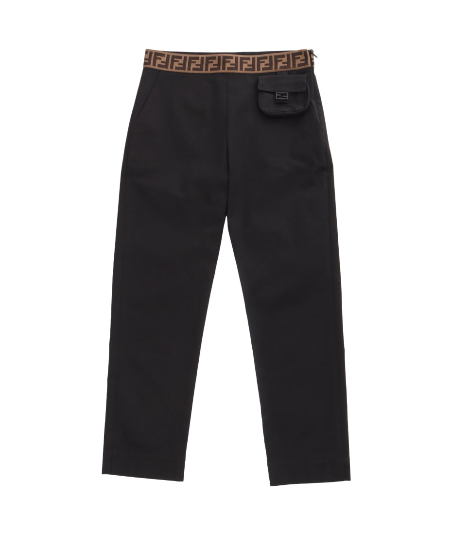 【送料&関税込】Fendi Tailored Gabardine Trousers Fendi Black Gabardine Trousers | italist