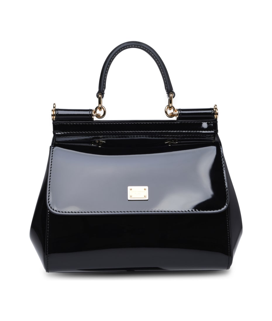 Dolce & Gabbana Medium 'sicily' Bag In Black Calf Leather