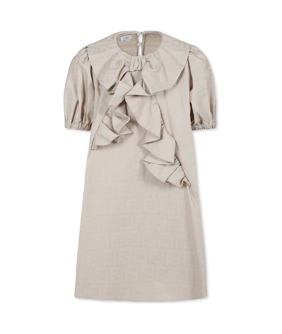 Fendi Beige Dress For Girl With Ff | italist Fendi Beige Dress For Girl With Ff | italist