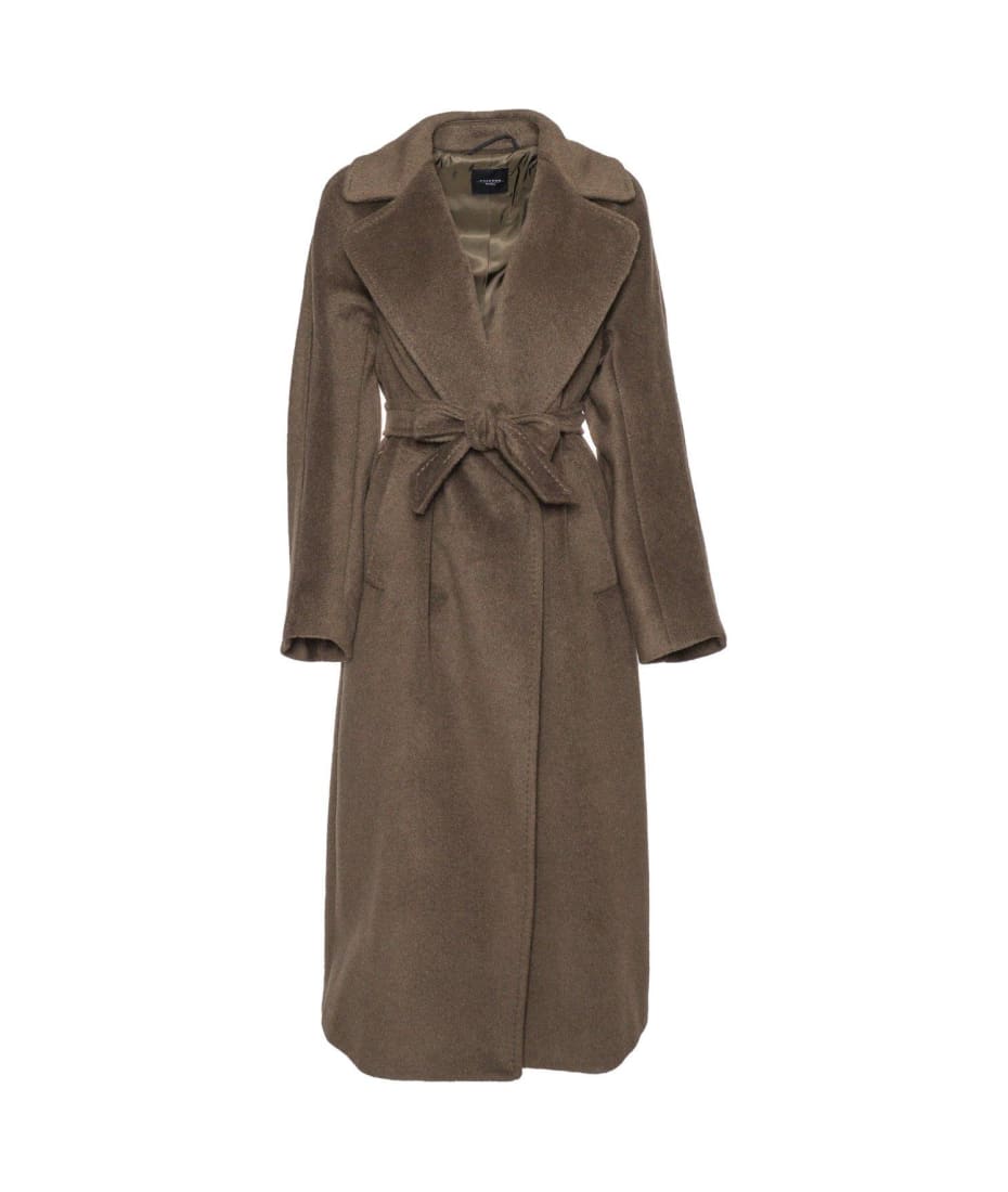 【送料&関税込】Max Mara Belted Long-sleeved Coat Max Mara Max Mara Studio Brado Belted Long-Sleeved Coat