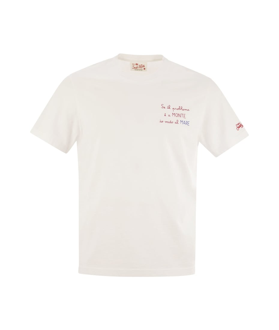 Tシャツ・カットソー MC2 Saint Barth PORTOFINO - T-shirt with chest embroidery MC2 Saint Barth Portofino - T-shirt With Chest Embroidery