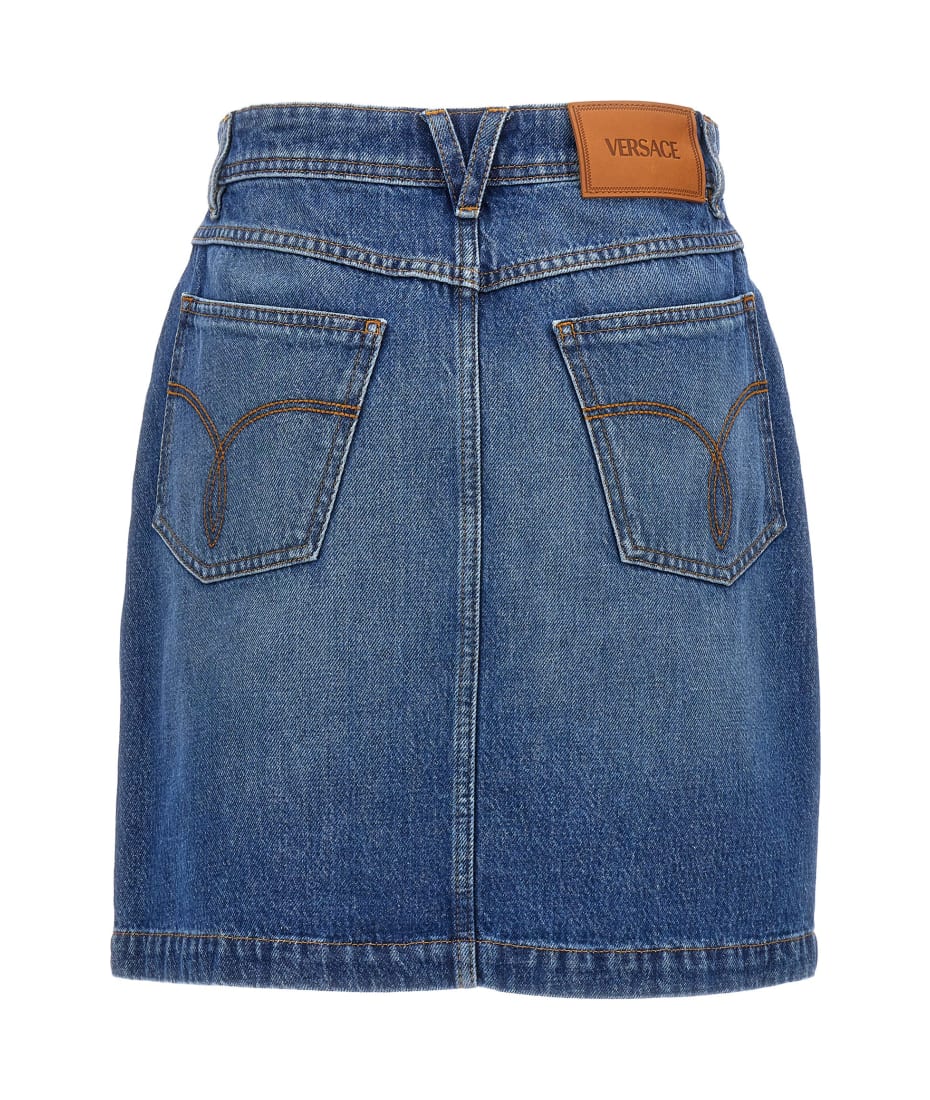 【送料&関税込】Versace Medusa 95 High-waist Denim Skirt Versace 'medusa '95' Denim Skirt | italist