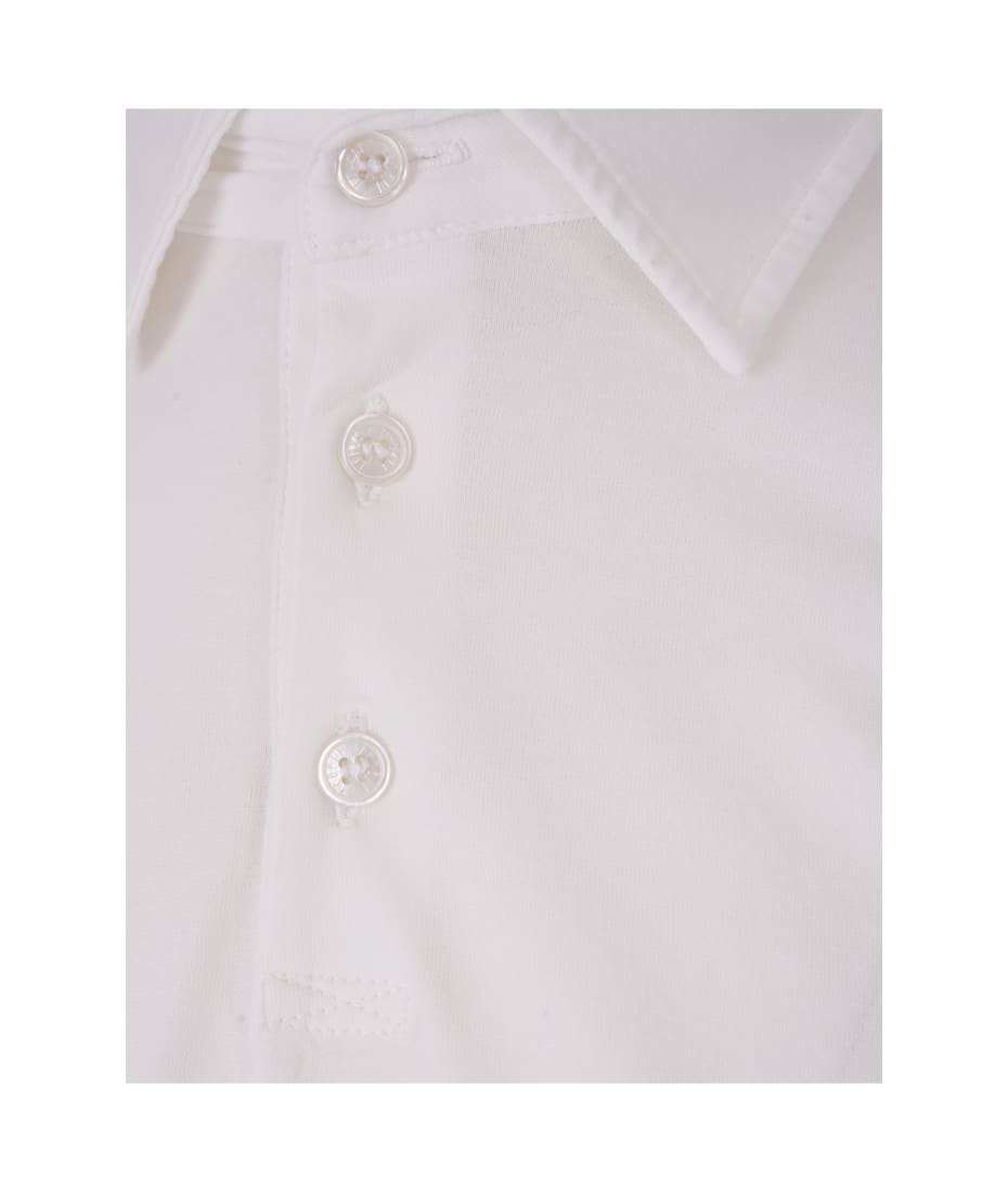 Fedeli Classic Short Sleeve Knitted Piqué Polo Shirt Optic White