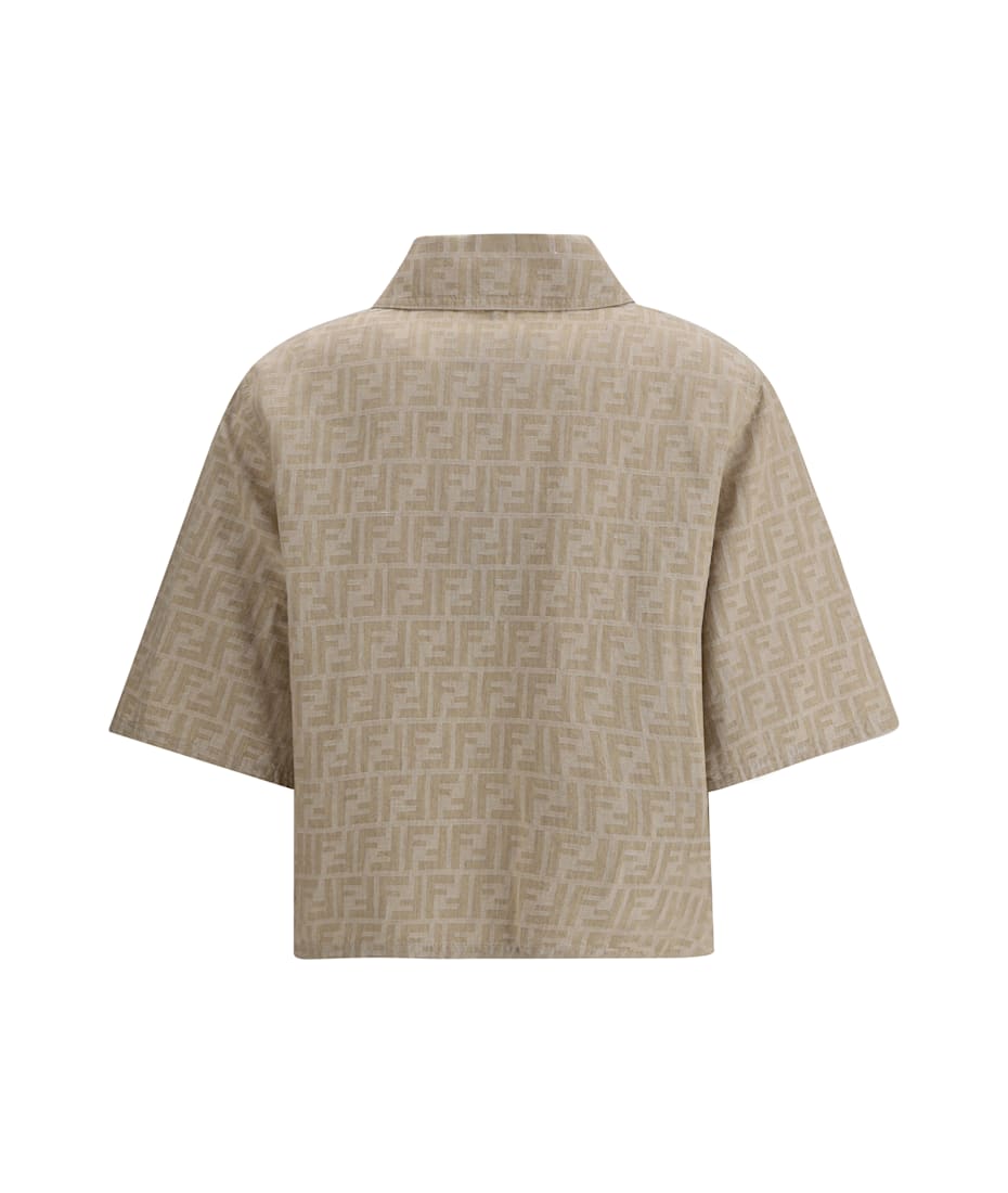 【関税＆送料込み】Fendi Ff Chambray Denim Cropped Jacket C Jacket Denim Blue | Fendi