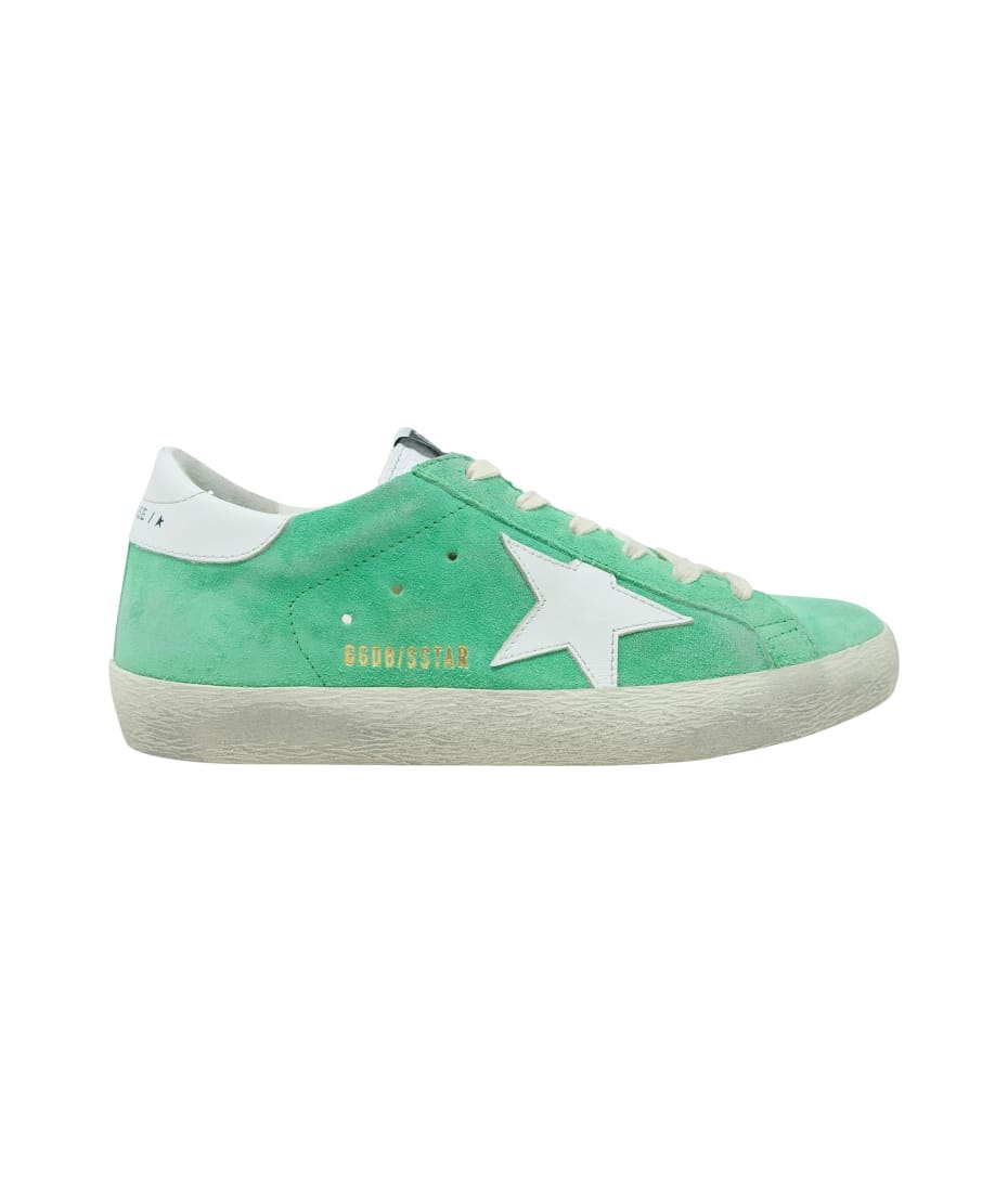 Golden Goose Green Suede Superstar Sneakers | italist