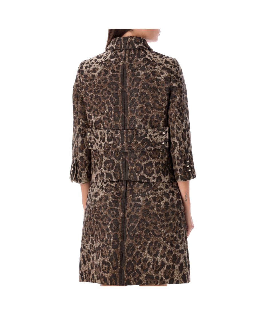 Dolce & Gabbana Leopard Printed Satin Evening Jacket, $1,737