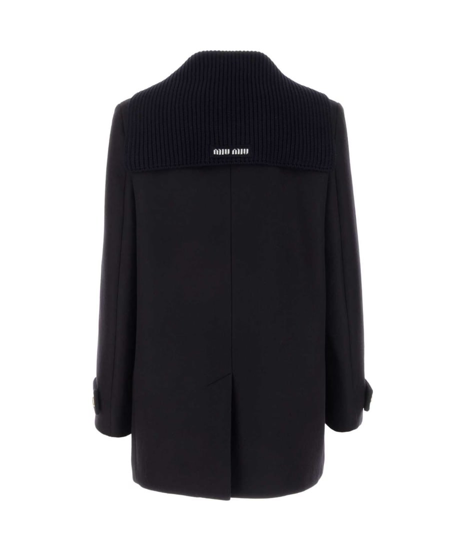 Miu Miu Navy Blue Wool Coat | italist
