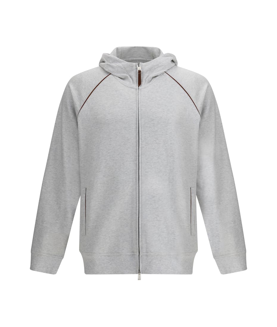 パーカー・フーディ BRUNELLO CUCINELLI Cotton fleece topwear with zip and hood BRUNELLO CUCINELLI Cotton-Blend Jersey Zip-Up Hoodie for Men
