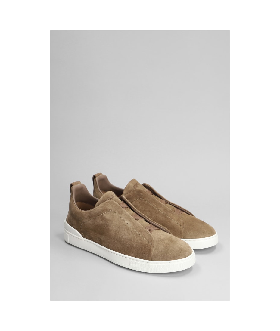 Zegna Triple Stich Sneakers In Camel Suede | italist, ALWAYS Zegna Triple Stich Sneakers In Camel Suede | italist, ALWAYS