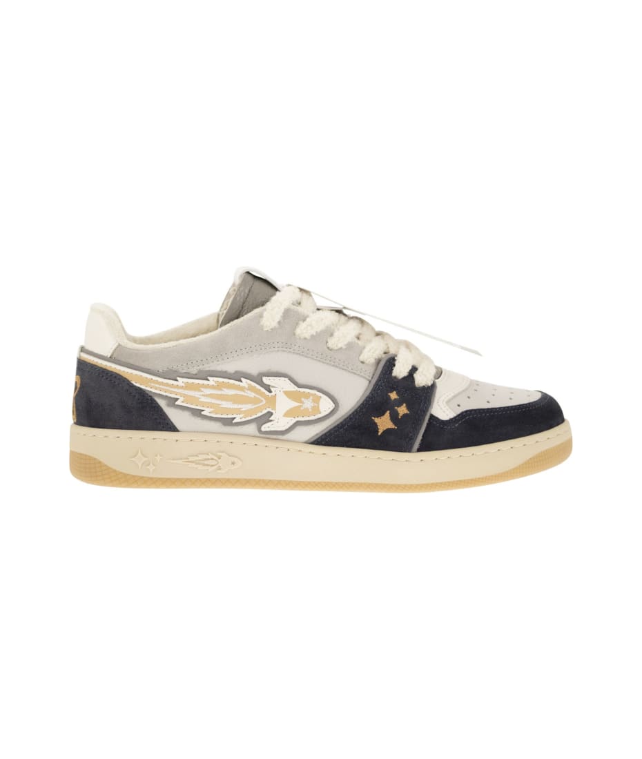 スニーカー EGG ROCKET SNEAKERS IN SMOOTH LEATHER AND SUEDE EJ EGG ROCKET WHITE SNEAKERS – Enterprise Japan