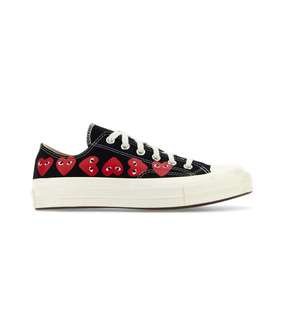 Comme des Garcons Play Black Canvas Comme Des Gara ons X Converse Sneakers italist ALWAYS LIKE A SALE