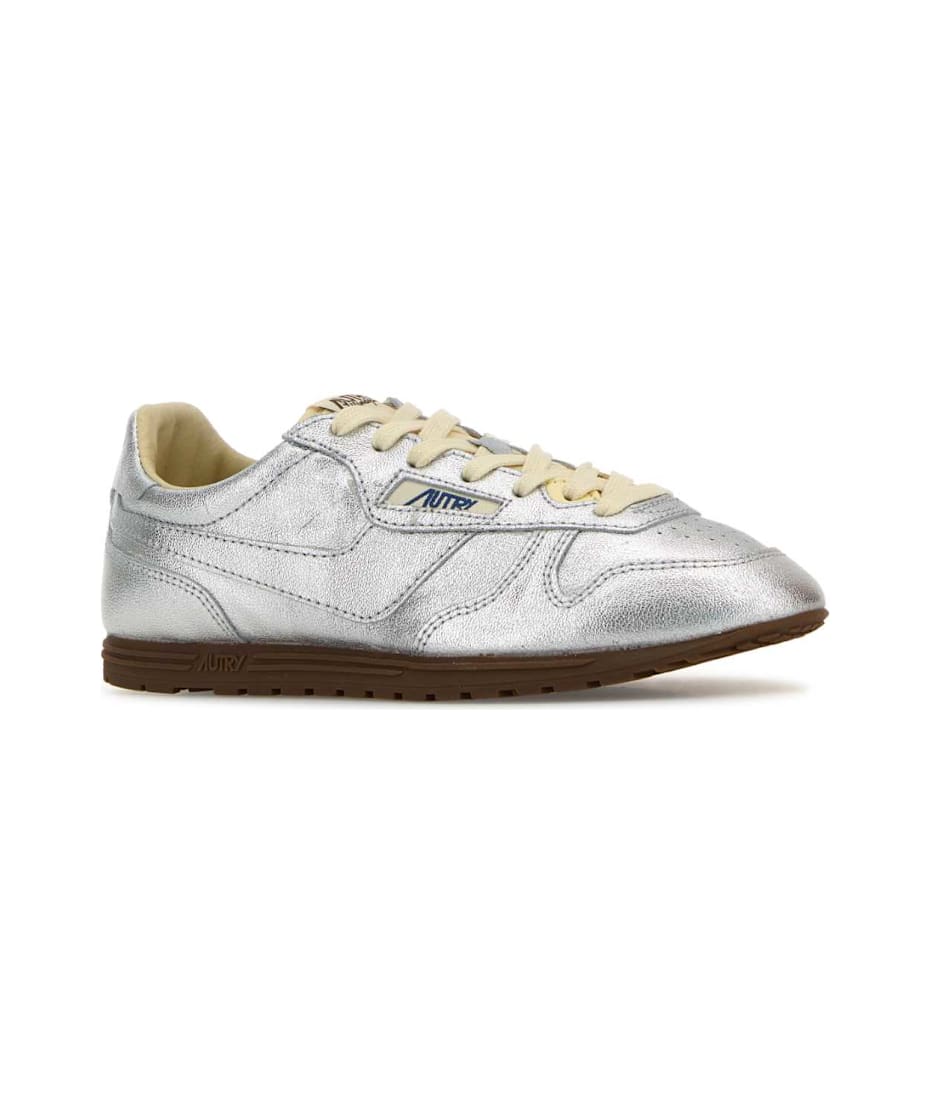 Autry Silver Leather Windspin Sneakers | italist