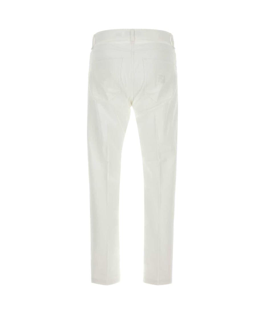 パンツ FENDI Ff off white denim trouser Bianco Long Jeans Denim White | Fendi