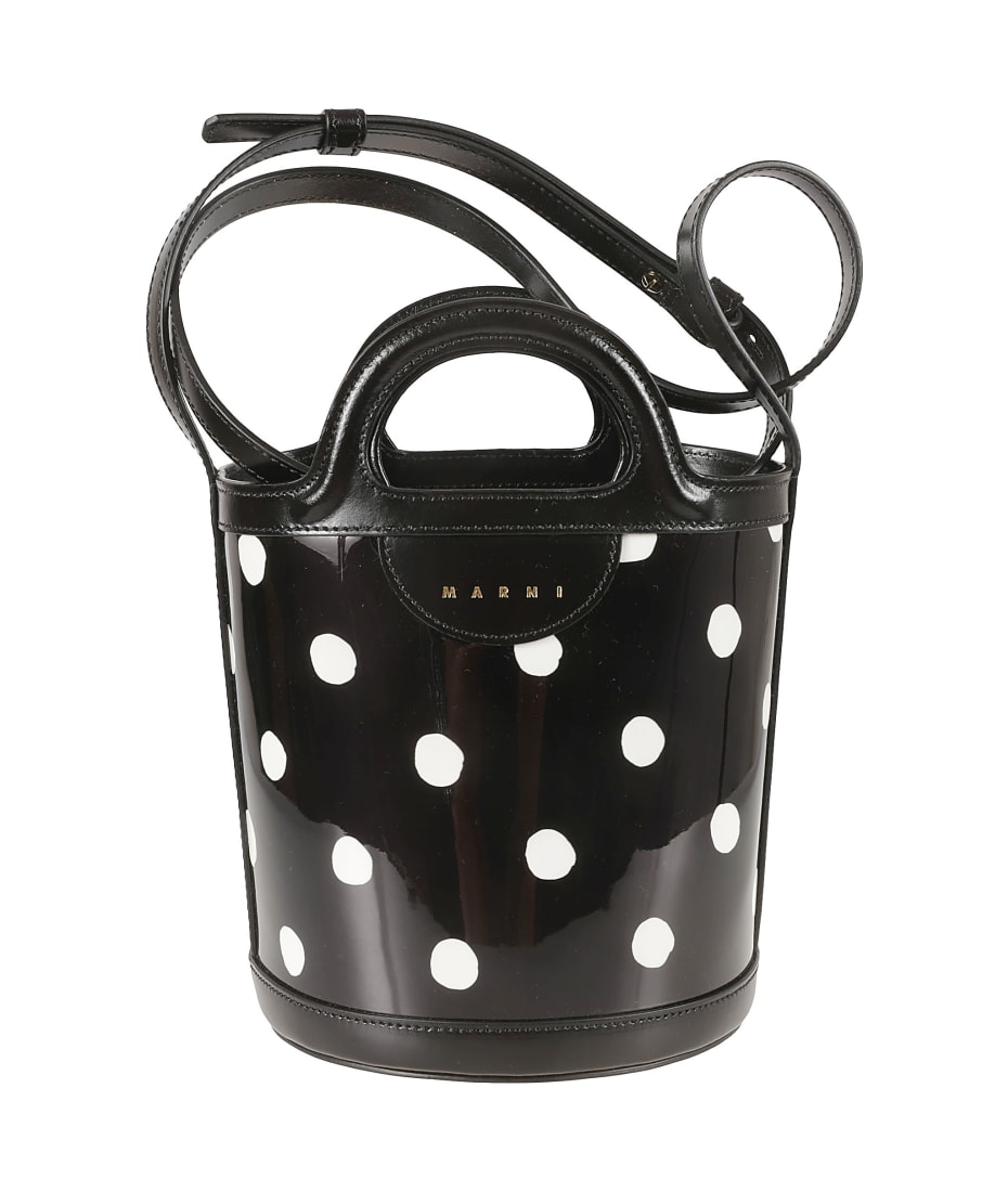 Women's Patent Leather Tropicalia Bucket Bag With Polka-dot Pattern by  Marni