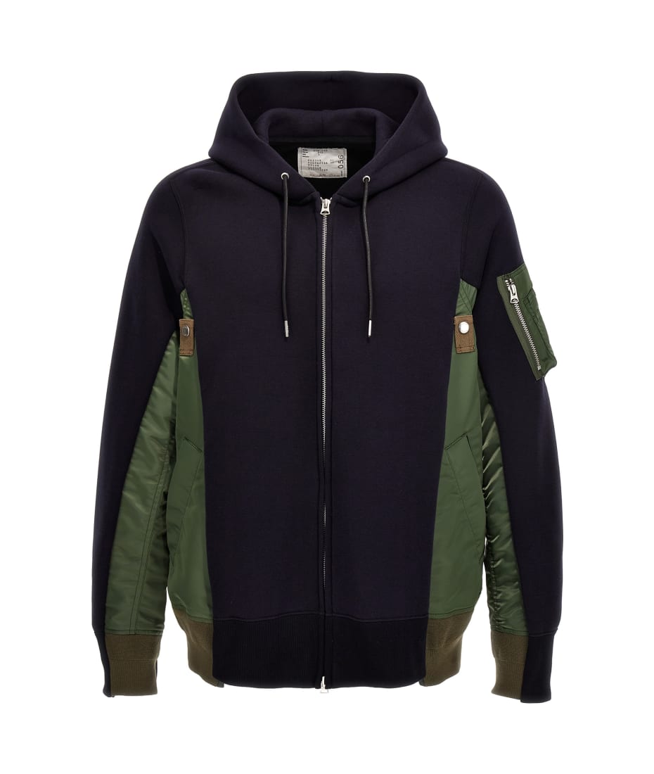 スウェット・トレーナー SACAI HOODIE WITH NYLON INSERTS Sacai Nylon Insert Hoodie | italist