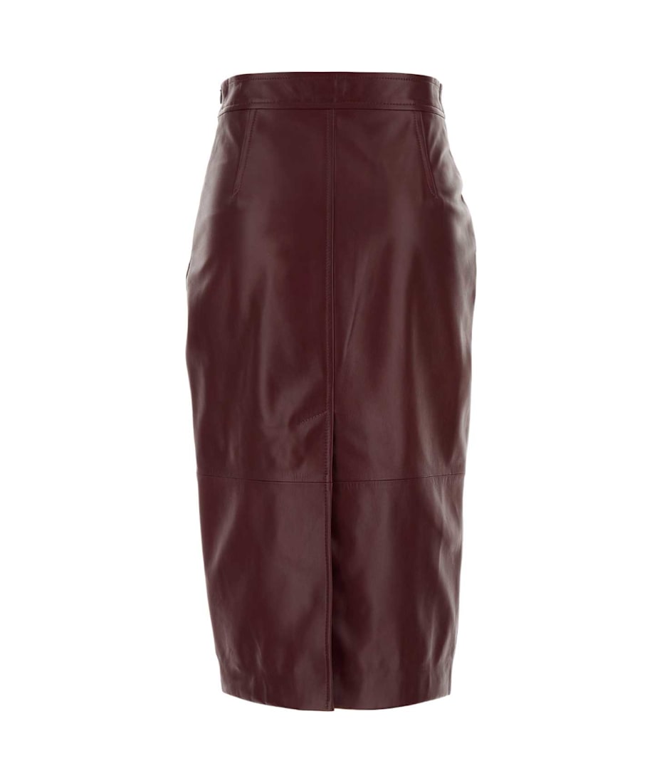 スカート Max Mara Studio Burgundy leather Taiga skirt Max Mara Studio Burgundy Leather Taiga Skirt | italist
