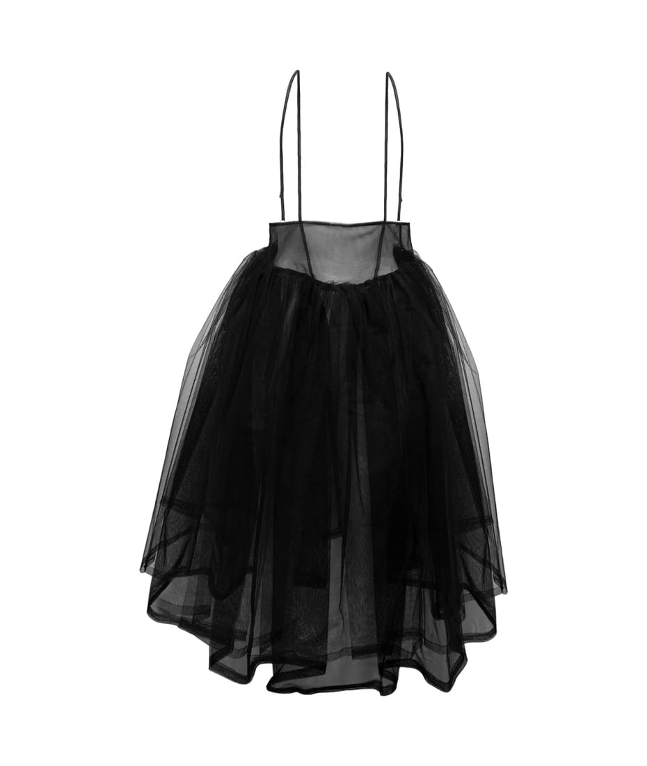 Black Nylon Tulle Skirt With Suspenders Woman Noir Kei Ninomiya