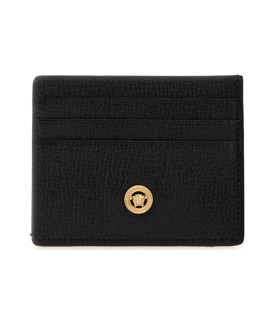 長財布 VERSACE Black Leather Medusa Biggie Card Holder Medusa Biggie Cardholder Black,Gold | VERSACE US