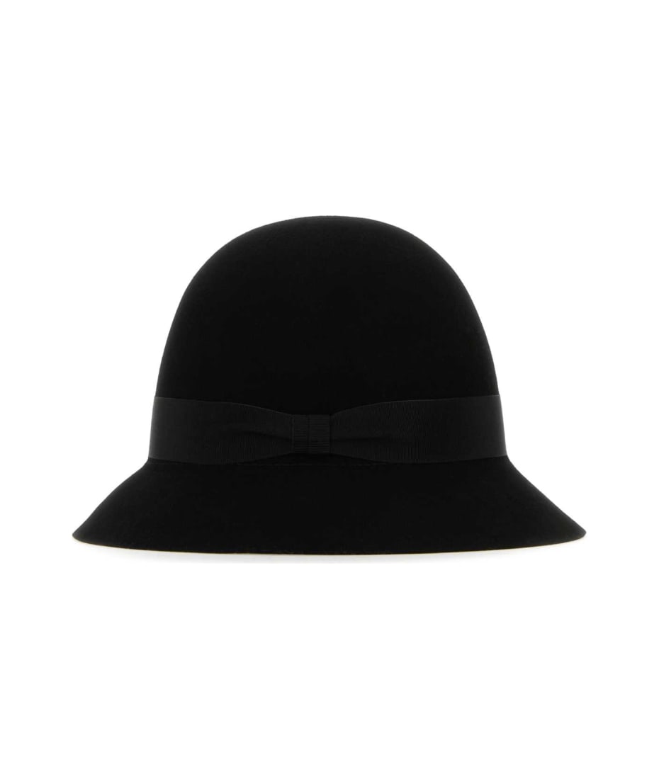 ハット HELEN KAMINSKI Black felt Ella Conscious bucket hat Helen Kaminski Black Felt Ella Conscious Bucket Hat