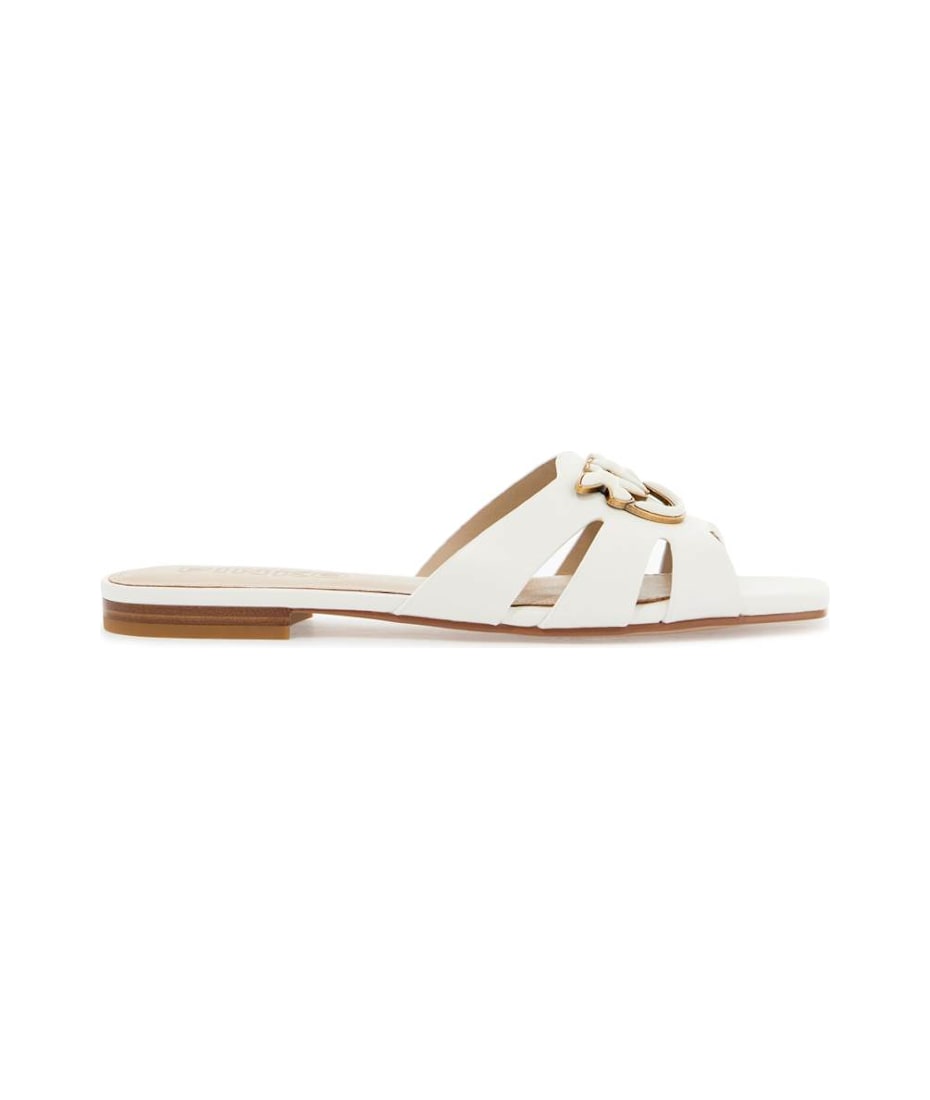 PINKO Marli 09 leather sandals ピンコ Pinko Marli 09 Slip-On Sandals in Black | Lyst