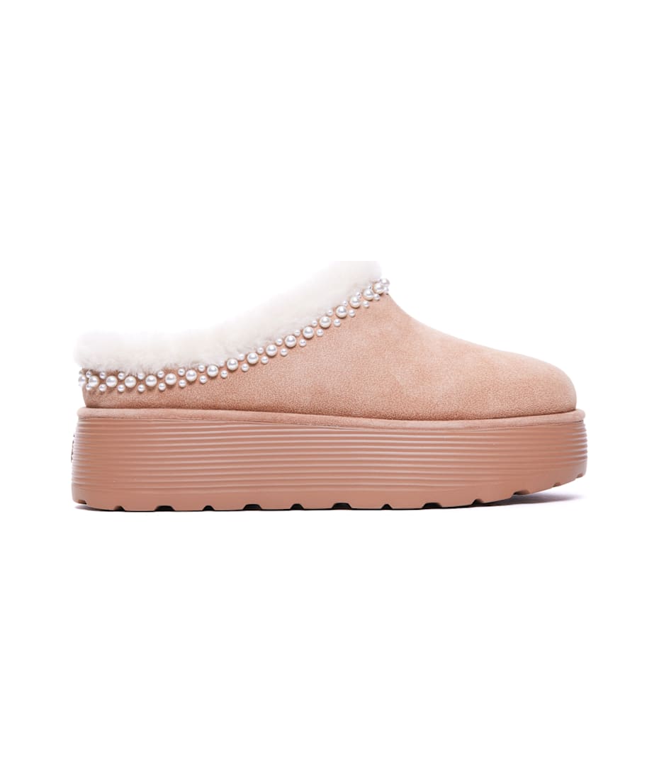 Stuart Weitzman Nellie Pearl Flatform Mules | italist