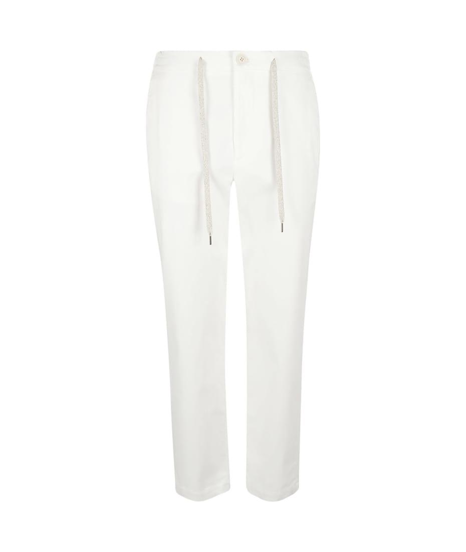 パンツ Eleventy Eleventy Trousers Ivory (L80PANE01 TES0L08000) Beige drawstring trousers Eleventy- men - ELEVENTY