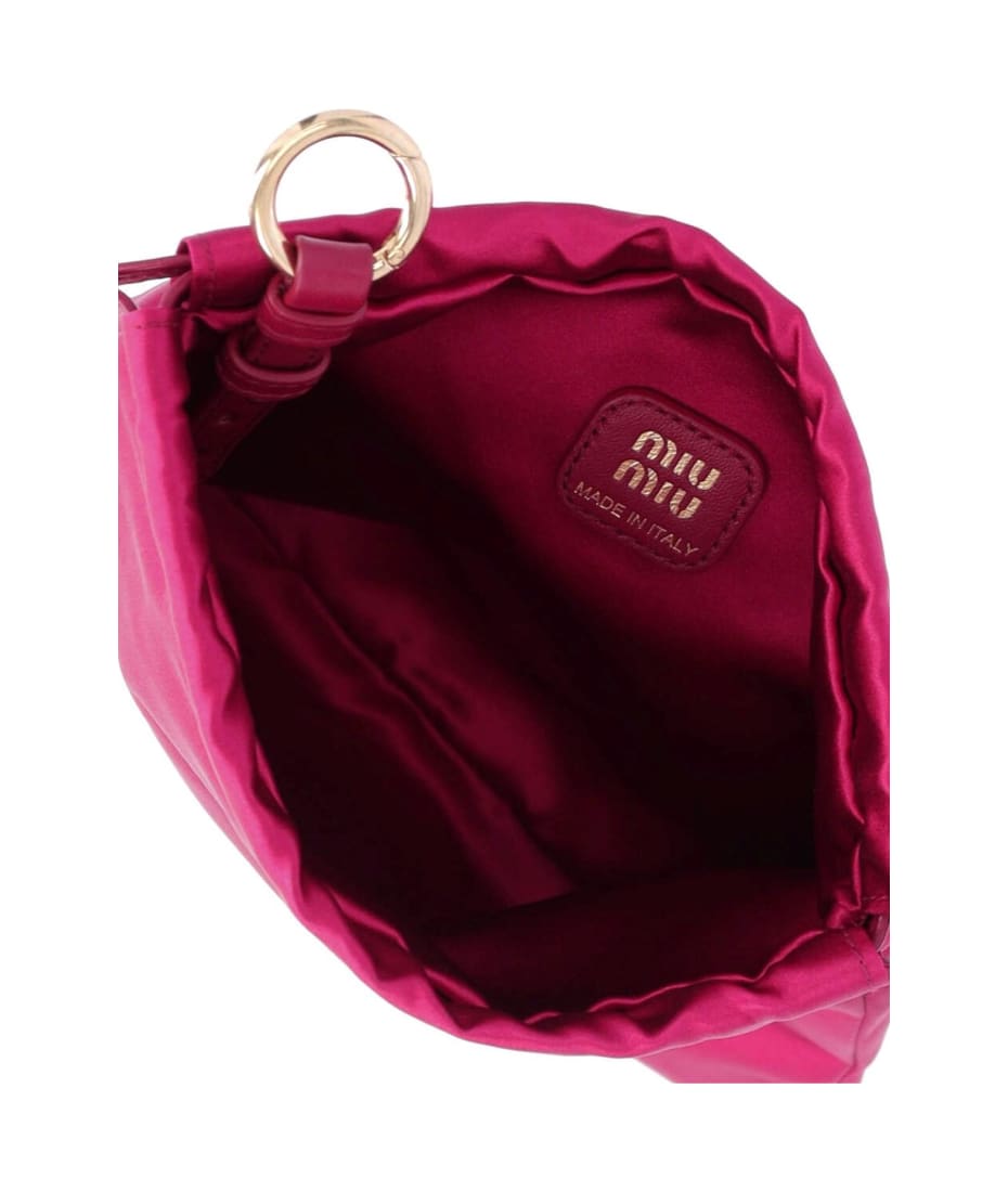 MiuMiu＊Duchesse pouch ファブリック サテンポーチ＊送料込 MiuMiu＊Duchesse pouch ファブリック サテンポーチ＊送料込