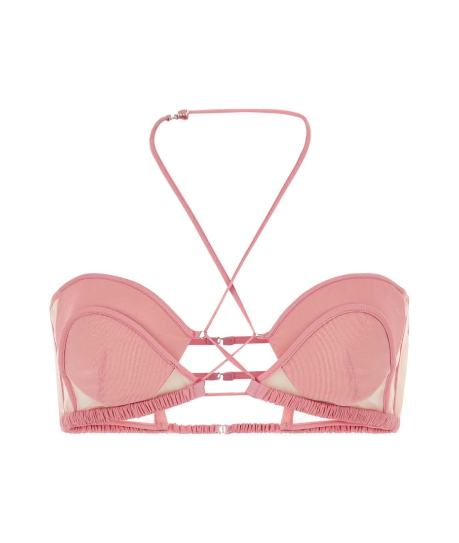 NENSI DOJAKA Pink ストレッチ Chiffon Bra Nensi Dojaka Pink Stretch Chiffon Bra | italist