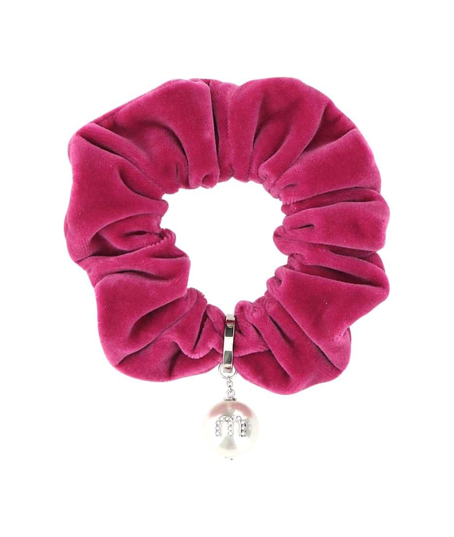【ｍiuｍiu】Velvet scrunchie ベルベットシュシュ Miu Miu Fuchsia Velvet Scrunchie | italist