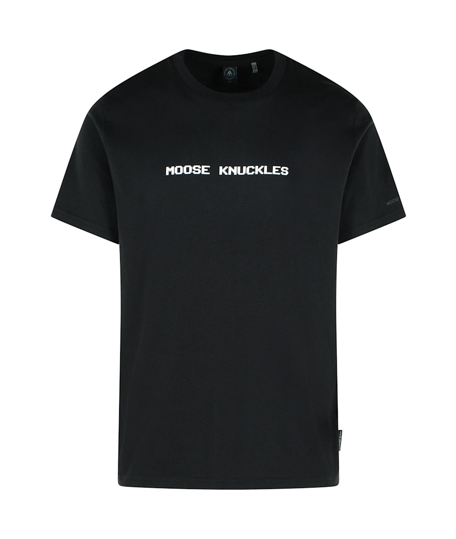Tシャツ・カットソー MOOSE KNUCKLES SS25 (M15MT770 1576) Moose Knuckles Black Cotton T-shirt | italist