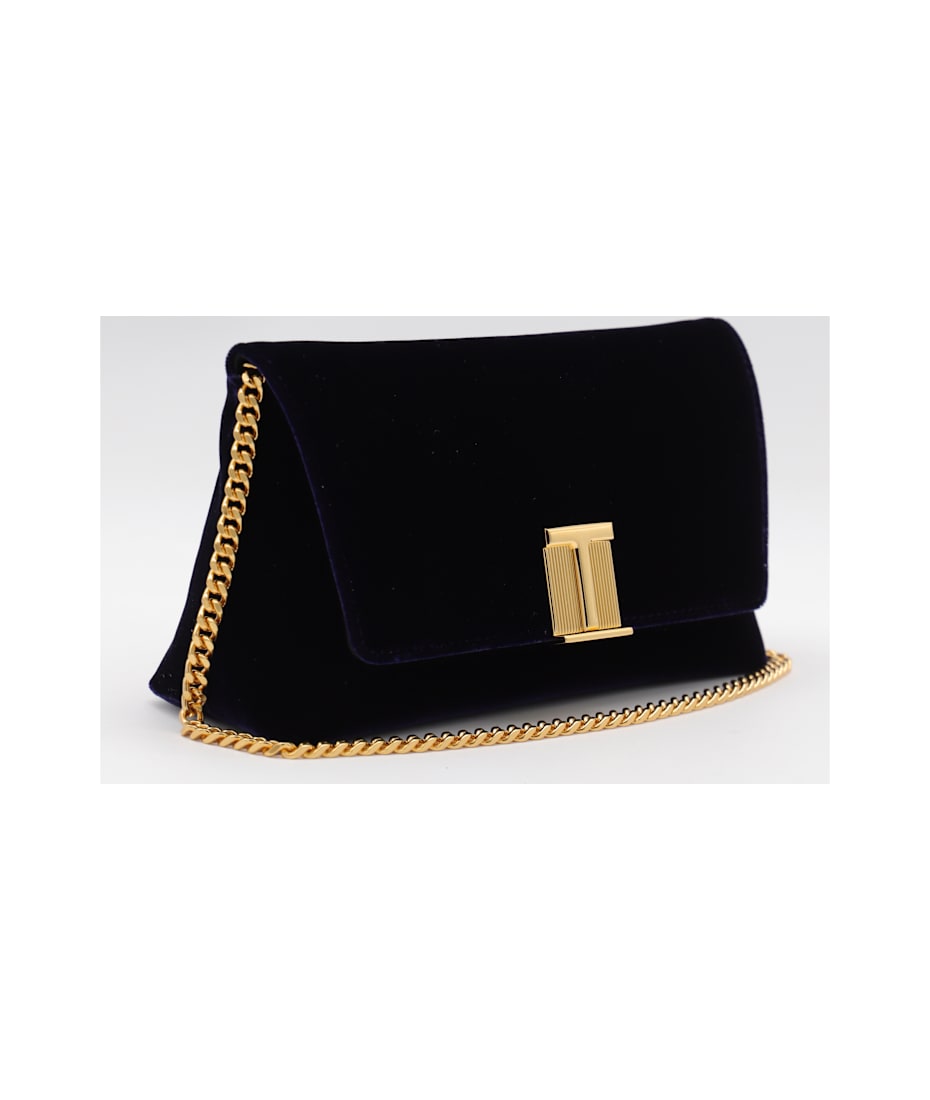 ショルダーバッグ・ポシェット TOM FORD DARK BLUE VELVET AND VISCOSE SHOULDER BAG Tom Ford Dark Blue Velvet Shoulder Bag | italist