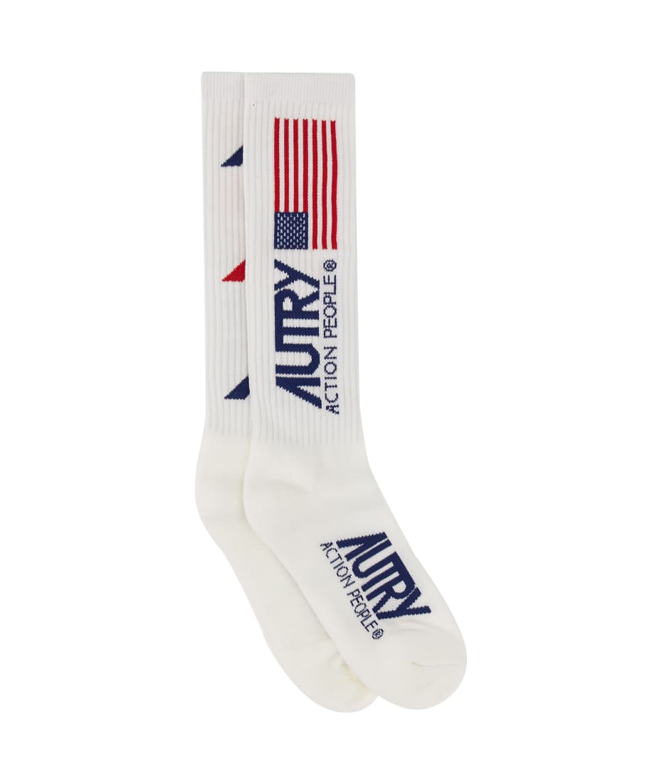 Autry Socks With Logo - White