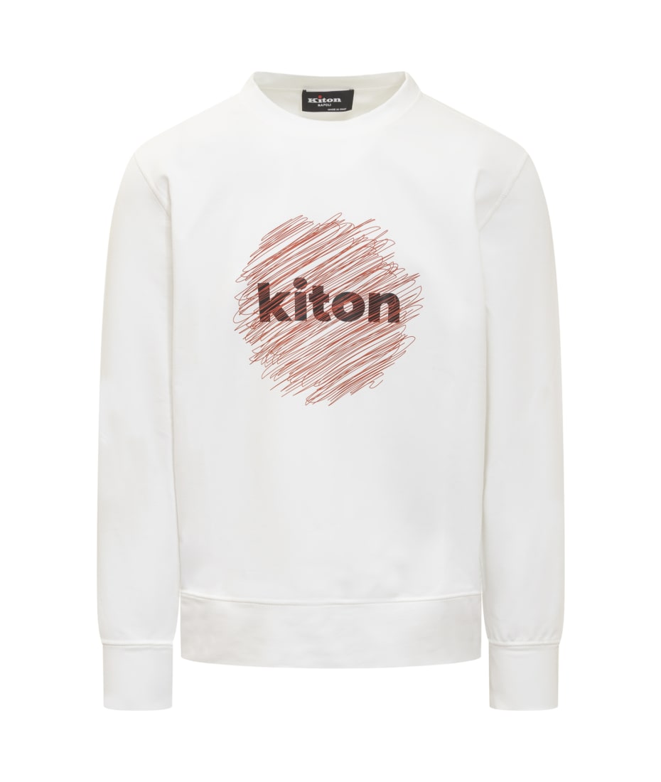 Kiton Cotton Sweatshirt with Graphic Print