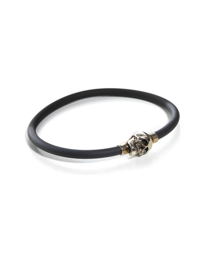★alexander mcqueen★ Rubber Code Skull Bracelet Black 70584 Alexander McQueen Skull Rubber Bracelet | italist