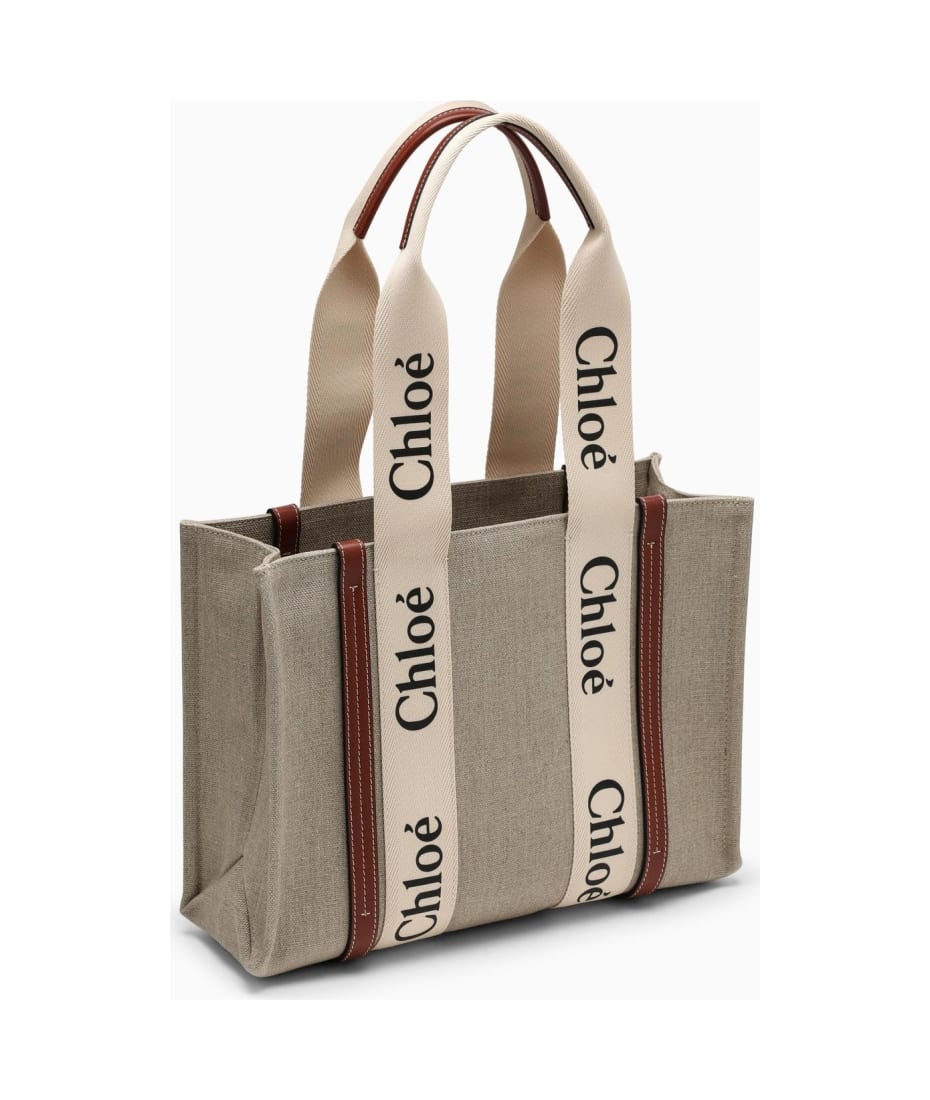 Chloé Woody Mini Canvas Tote Bag