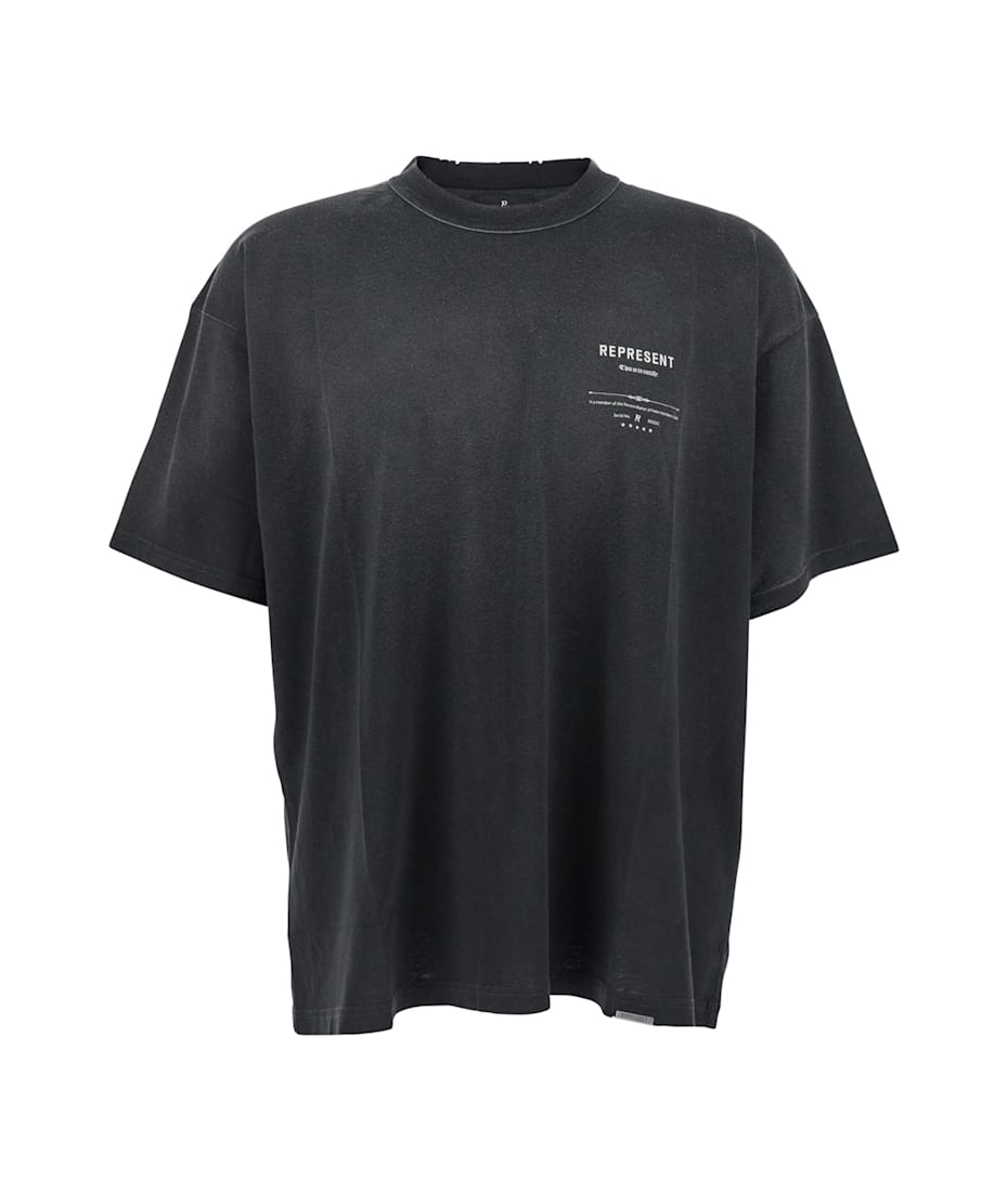 REPRESENT 'revere Manor' Black T-shirt With Logo Lettering