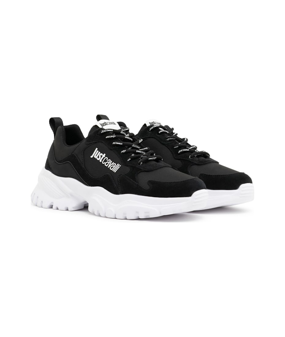 Just Cavalli Black Low Top Sneakers | italist Just Cavalli Black Low Top Sneakers | italist